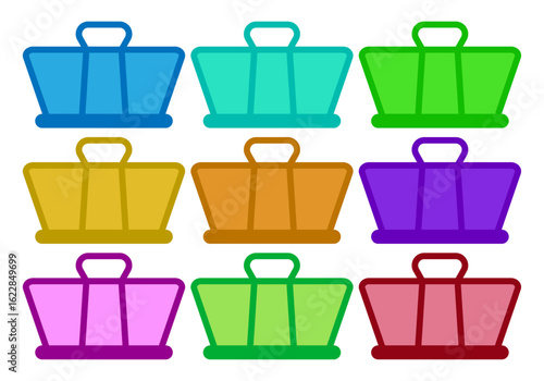 Hoja de iconos de pinzas de varios colores