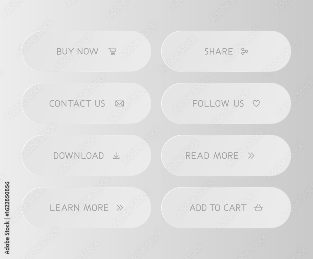 Obraz premium Gray CTA button set.