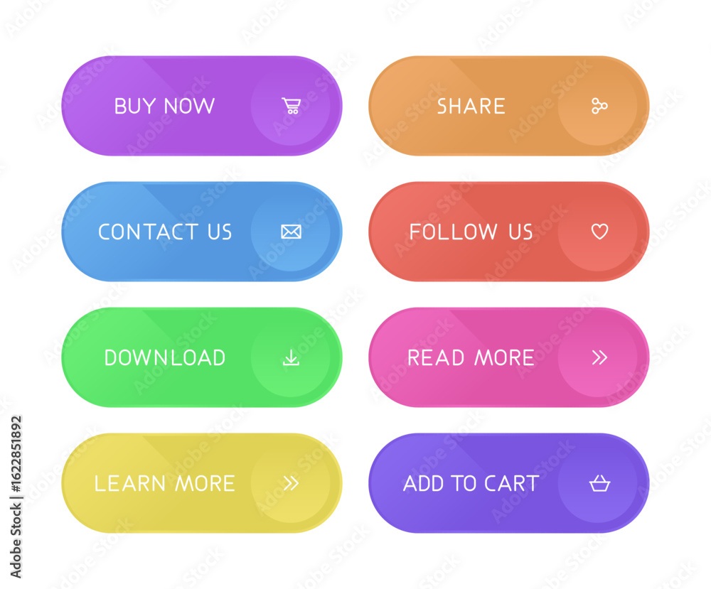 Colorful CTA button set. Colorful CTA button set.