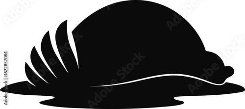 Un militaire en casque de sécurité et en habit de guerre avec une illustration de tête d'animal est un symbole pour la sécurité des bouchons de construction