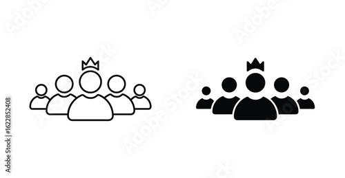 Leadership & Team Icon Set – Line and Solid Style for Business & Organization UI