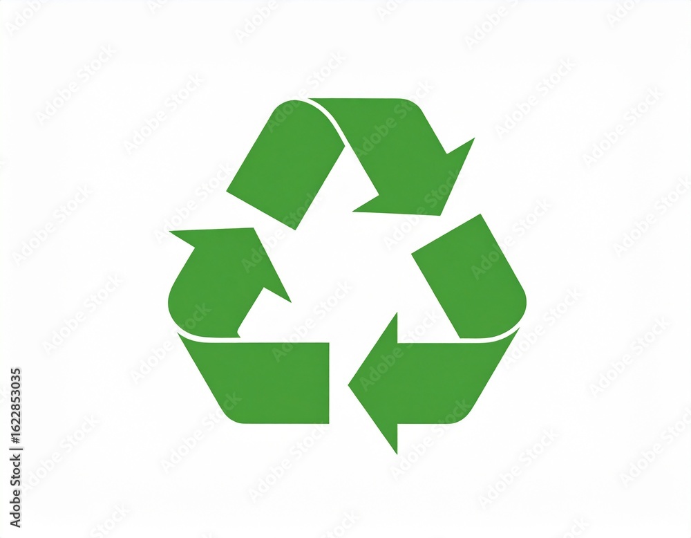 Fototapeta premium Classic Green Recycle Triangle Symbol Isolated