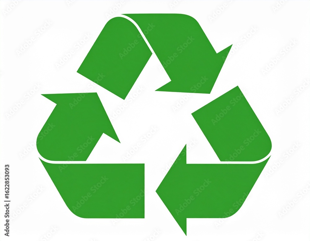 Obraz premium Minimalist Three-Arrow Eco Icon — Recycle Sign