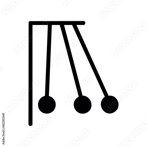Newton's cradle icon illustrating physics concept – stock vector icon in line style
