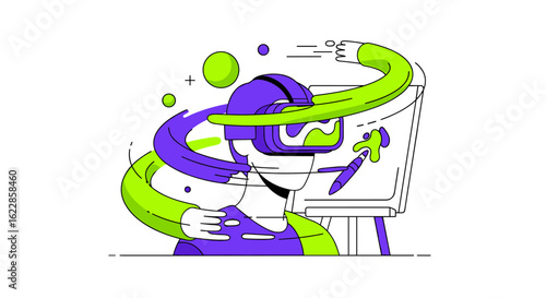 Immersive Virtual Reality Experiences for Engaging Digital Art Creation, Engaging