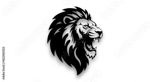 Wallpaper Mural Majestic Black Lion Head Emblem Fierce Wild Animal Symbol of Strength and Power Torontodigital.ca