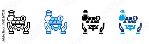 Asset Management icon Multi Style Vector Illustration