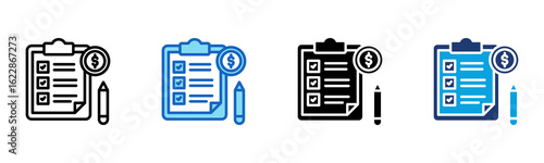 Clipboard icon Multi Style Vector Illustration