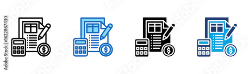 Accounting icon Multi Style Vector Illustration