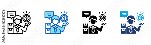 Seller icon Multi Style Vector Illustration