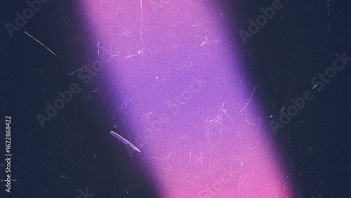 Purple and pink gradient light leak with grunge film grain and dust texture