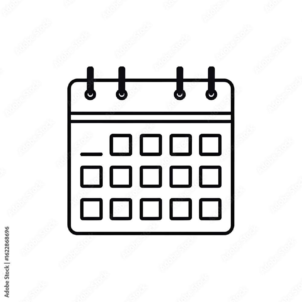 Powerful Calendar Icon: Minimalist Design for Scheduling & Organization Powerful Calendar Icon: Minimalist Design for Scheduling & Organization