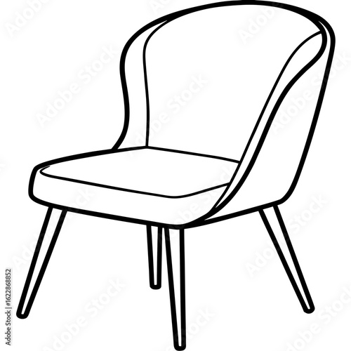 Sleek Modern Chair Line Art