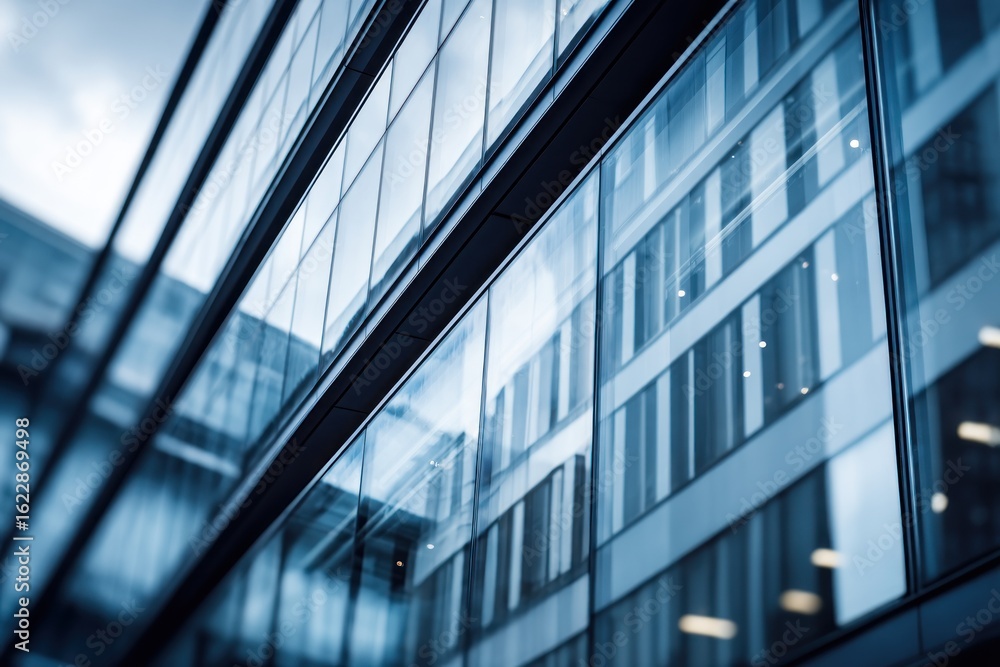 Fototapeta premium Modern glass office building facade