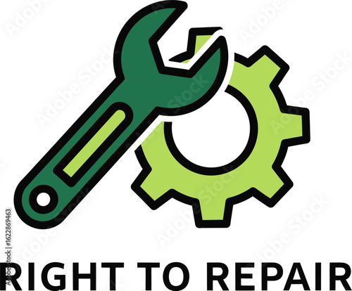 A green wrench and gear icon symbolizing the global Right to Repair movement.
