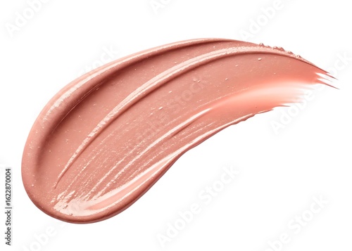 A smear of shimmering rose gold liquid foundation or makeup