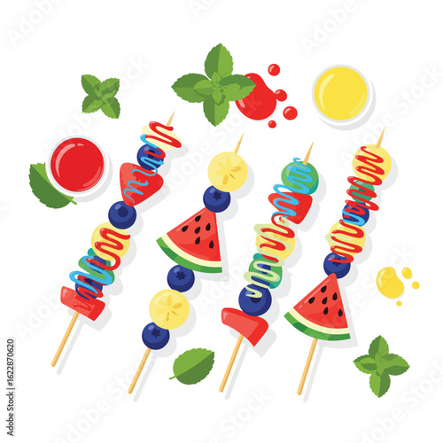 Colorful Fruit Skewers