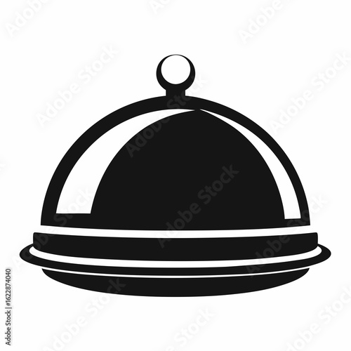 Black Silhouette of a Food Serving Cloche.