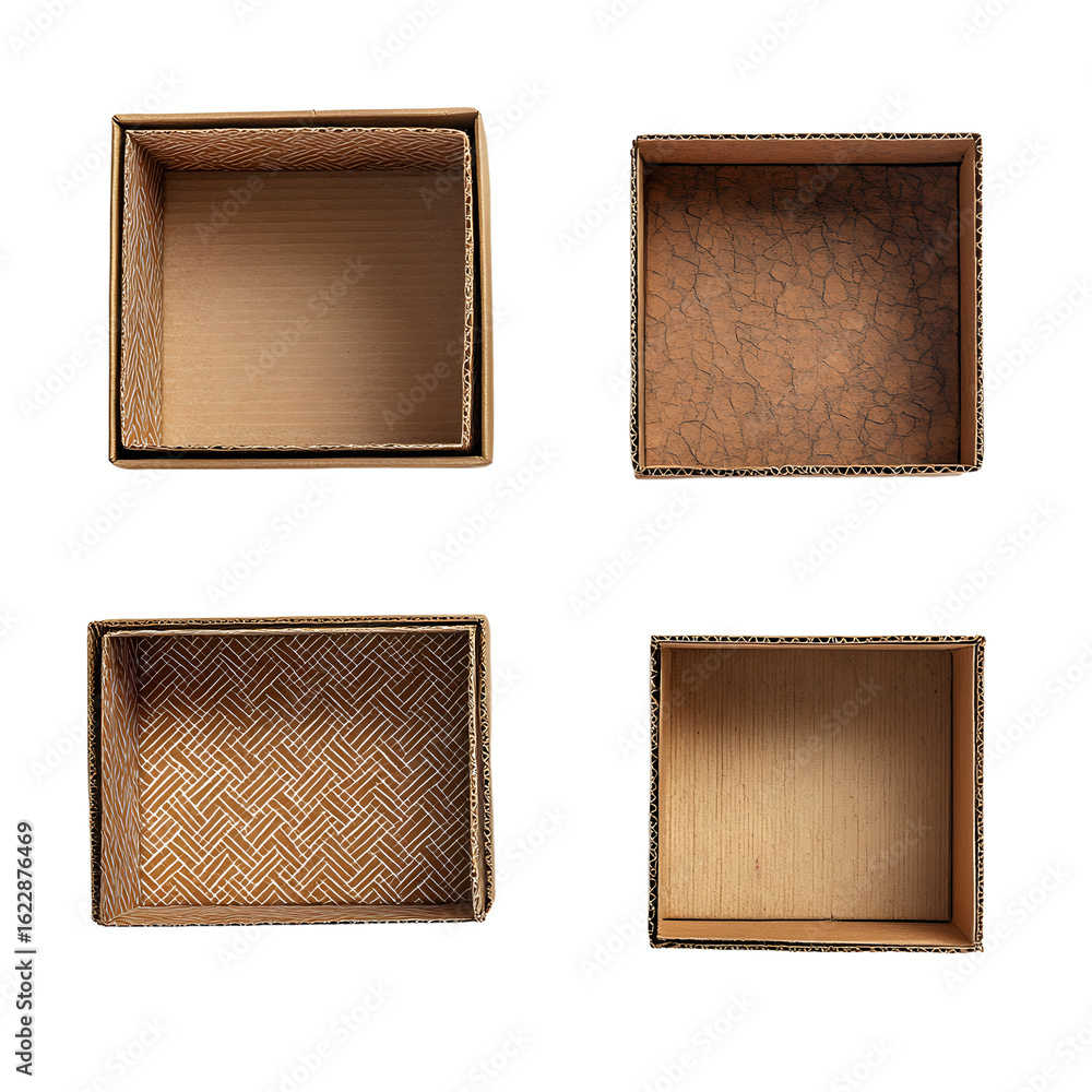 Fototapeta premium Open Cardboard Boxes - Professional Packaging Solution for Shipping and Storage