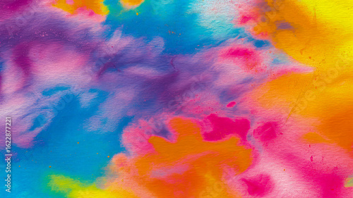 Vibrant watercolor paint splashes abstract background