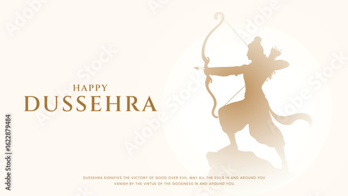 Happy Dussehra festival of India. Lord Rama killing Ravana. vector illustration. Dussehra Vijayadashami dusera festival celebration.  