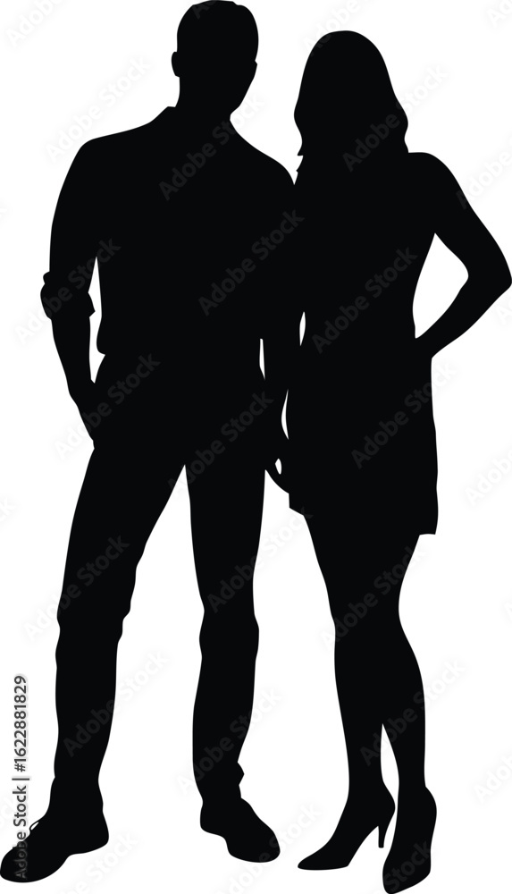 Couple Silhouette Vector on Transparent Background Couple Silhouette Vector on Transparent Background