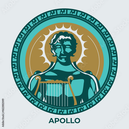 Vector illustration of the Greek goddess Apollo