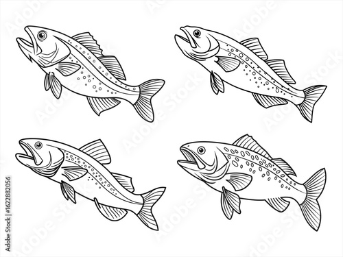 coloring page line art the cod black vector bundle
