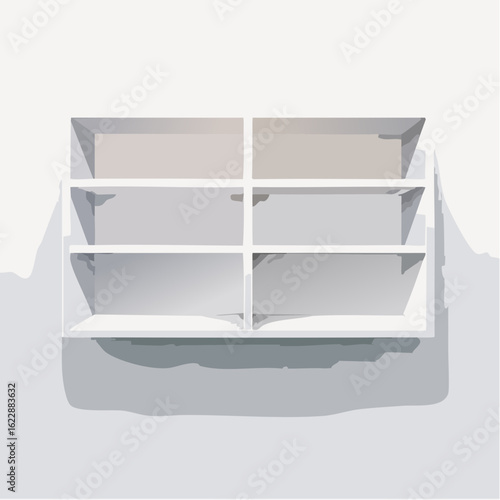 Offenes Wandregal mit asymmetrischem Design
