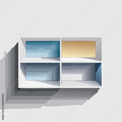Offenes Wandregal mit asymmetrischem Design