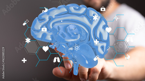 3D brain model with medical...
