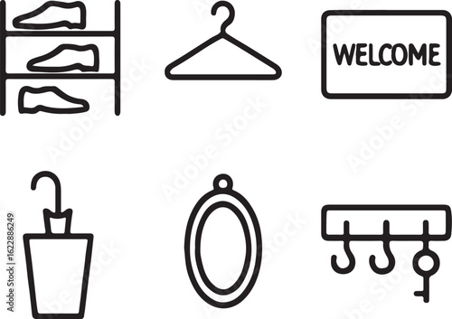 A set of clothes hanger vector icons for web design