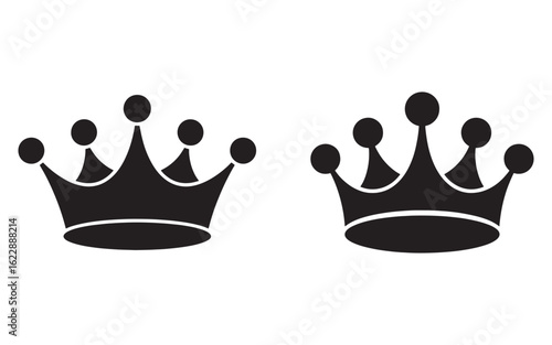 Two black crowns with circular accents royal symbol