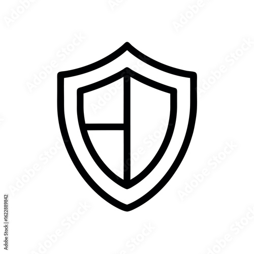 Vector art of shield icon symbolizing security and protection isolated on white background