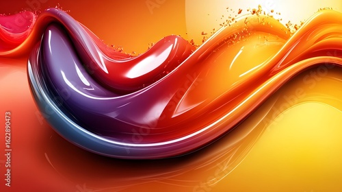Wallpaper Mural Abstract Colorful Liquid Paint Swirls Orange Red Purple Design Torontodigital.ca