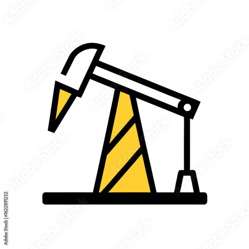 Vector art of oil pump jack icon isolated on white background