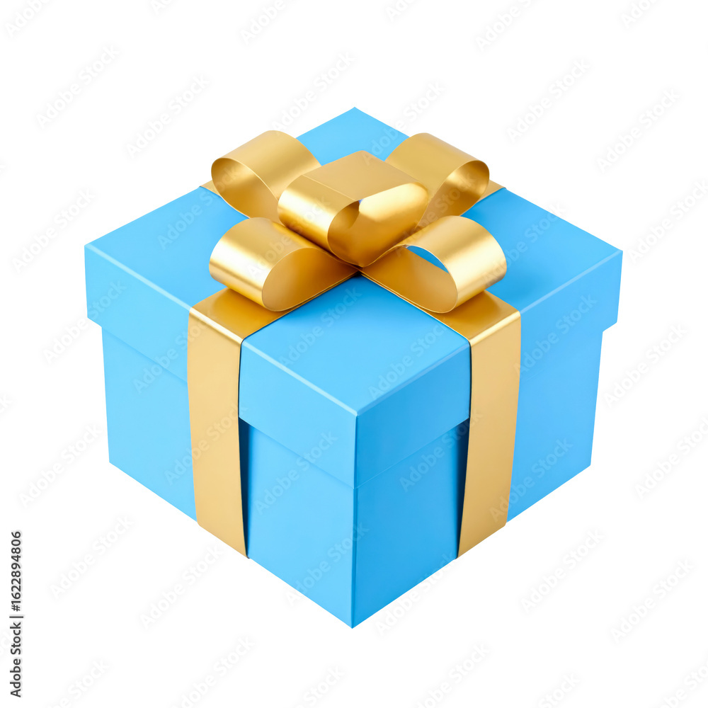 blue gift box with golden bow isolated on transparent png blue gift box with golden bow isolated on transparent png