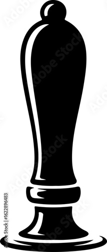 silhouette vector of a traditional beer tap handle with a simple ergonomic shape