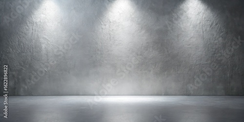 Illuminated Concrete Room Interior, Ideal for Presentation or Product Display