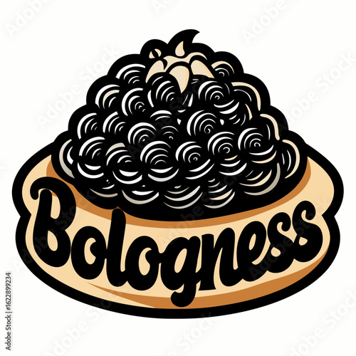 Bologna sandwich logo with stylized meat and bun
