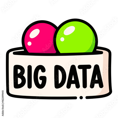 Big Data concept with colorful spheres and text
