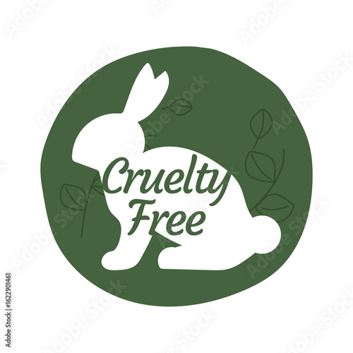 Minimal Cruelty Free Logo with Rabbit Symbol