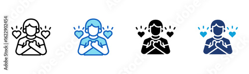 Gratitude icon Multi Style Vector Illustration