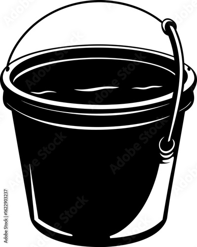 metal bucket isolated on white