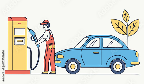 gas station with a car