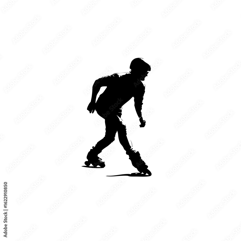 Fototapeta premium Black Silhouette of Teenager Reading Book & Carrying Schoolbag – Medium Shot 4K Illustration