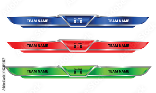 Scoreboard Broadcast Sport Lower Thirds vector template design sport game soccer