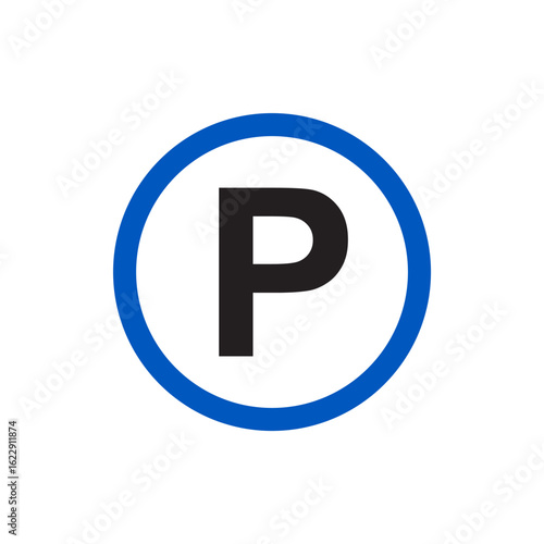Vector traffic parking symbol for car zone