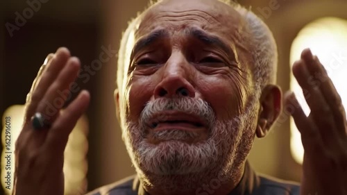 Elderly man praying