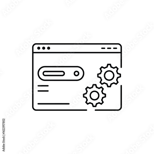 Website settings and configuration with gears icon